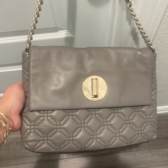 Quilted vintage Kate Spade grey purse with chain - Picture 4 of 4